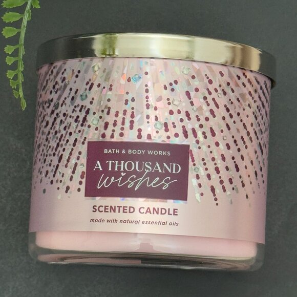 BBW A Thousand Wishes Bath & Body Works 3 Wick Candle - Picture 5 of 10
